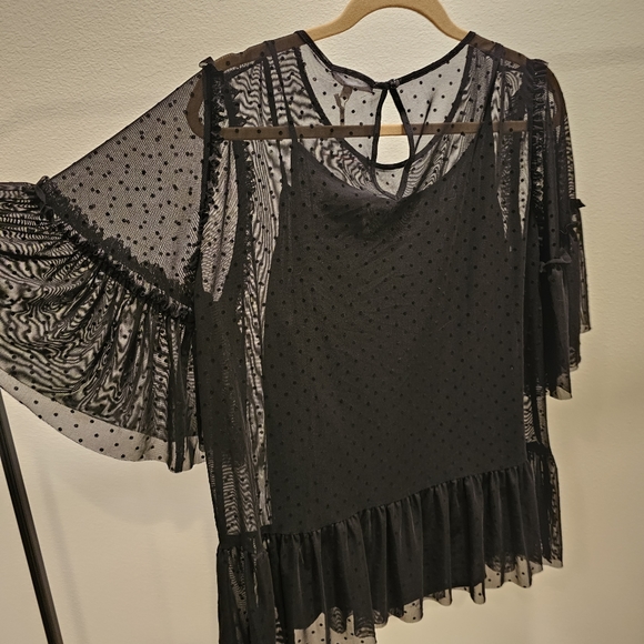 Black Swiss Dot Blouse - Picture 6 of 7